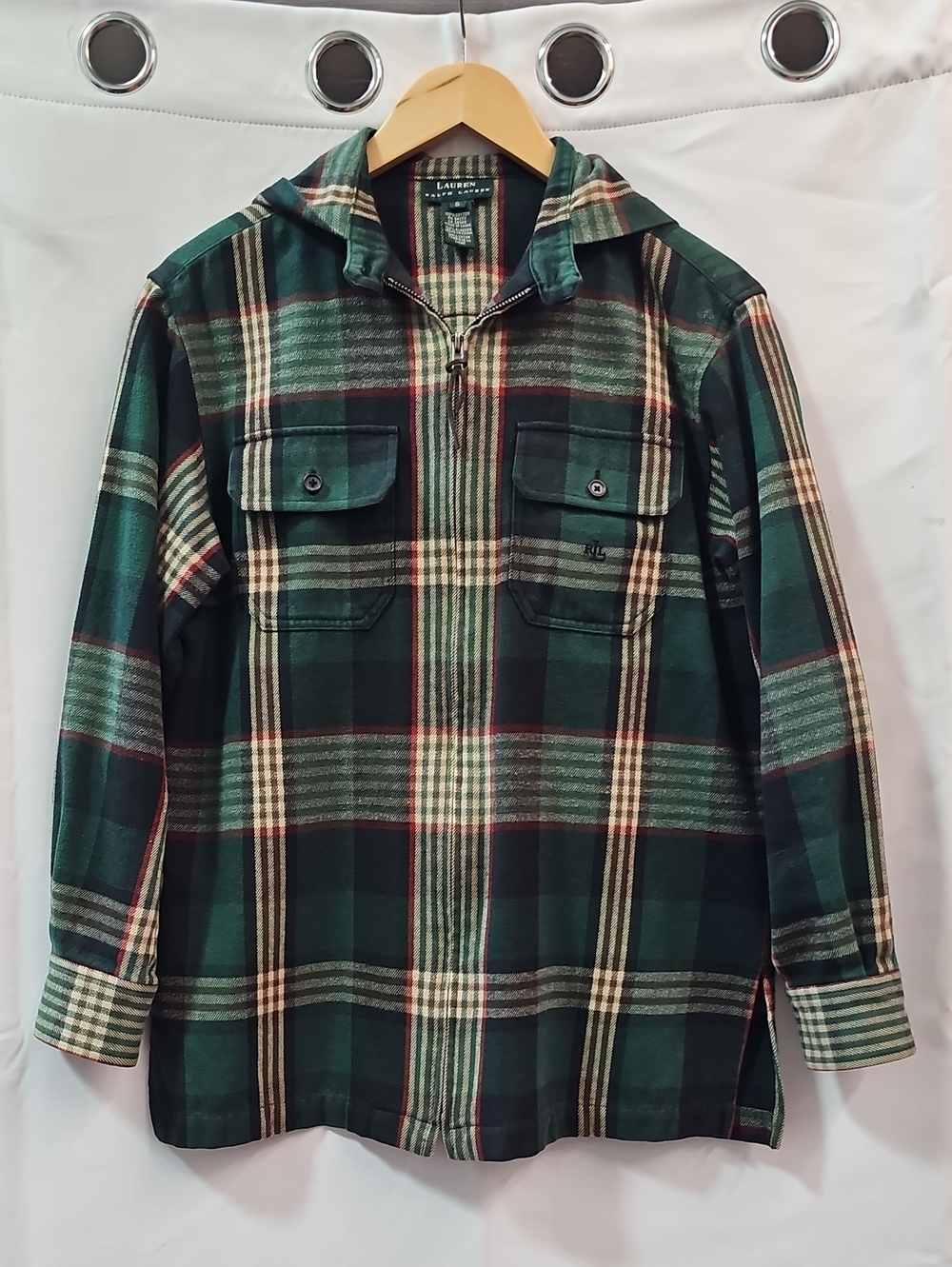 LAUREN RALPH LAUREN FLANNEL HOODIE BFPM-10-040